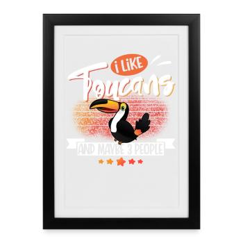 Tukan - Affiche encadrée (27 × 37 cm) - noir - Devant