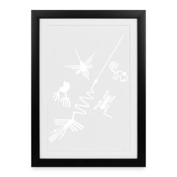 Lignes de Nazca - Pérou - Affiche encadrée (27 × 37 cm) - noir - Devant