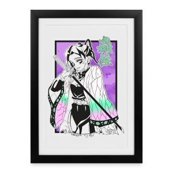 kimetsu shinobu - Affiche encadrée (27 × 37 cm) - noir - Devant