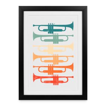 TROMPETTE - Affiche encadrée (27 × 37 cm) - noir - Devant