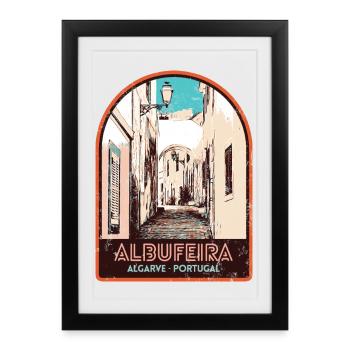 Albufeira Algarve Portugal, pitoresque summer sun - Framed poster (27 × 37 cm) - black - Front