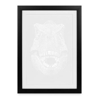 Dinosaure - Affiche encadrée (27 × 37 cm) - noir - Devant