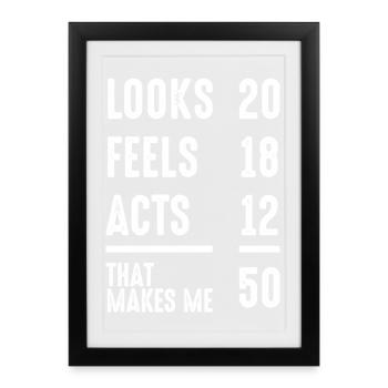 Tableau de score des jalons : Looks Feels Actes 50 - Affiche encadrée (27 × 37 cm) - noir - Devant