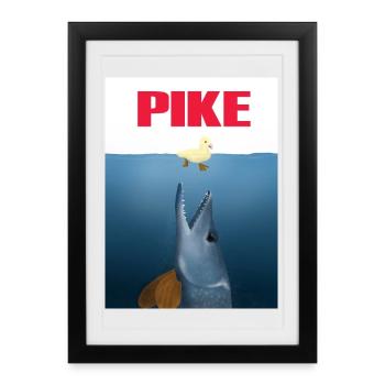 Pike attack - Framed poster (27 × 37 cm) - black - Front