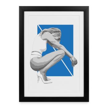 Sexy Girl Pin Up Comic Pop Art T-Shirt - Framed poster (27 × 37 cm) - black - Front