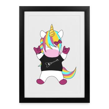 Licorne métallique - Affiche encadrée (27 × 37 cm) - noir - Devant