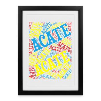 Sicilia t-shirt t-shirt Acate word cloud - Affiche encadrée (27 × 37 cm) - noir - Devant