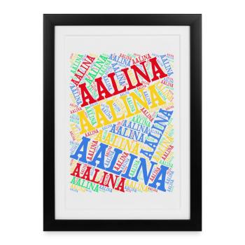 t-shirt Aalina t-shirt word cloud gift idea - Framed poster (27 × 37 cm) - black - Front