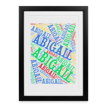 t-shirt Abigail word cloud t-shirt gift idea t-shirt - Framed poster (27 × 37 cm) - black - Front