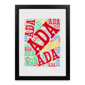 t-shirt Ada t-shirt mot nuage idée cadeau - Affiche encadrée (27 × 37 cm) - noir - Devant