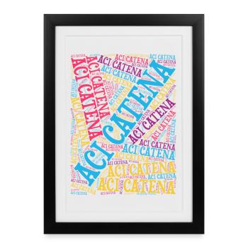 T-shirt Sicilia T-shirt nuage de mots Aci Catena - Affiche encadrée (27 × 37 cm) - noir - Devant
