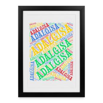 nom du t-shirt Adalgisa word cloud t-shirt - Affiche encadrée (27 × 37 cm) - noir - Devant