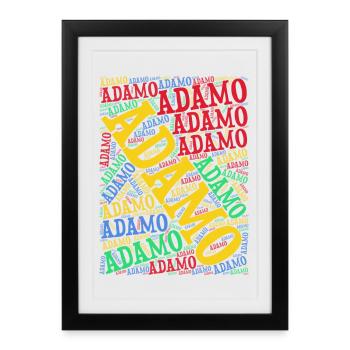 Adamo word cloud t-shirt t-shirt gift idea - Framed poster (27 × 37 cm) - black - Front
