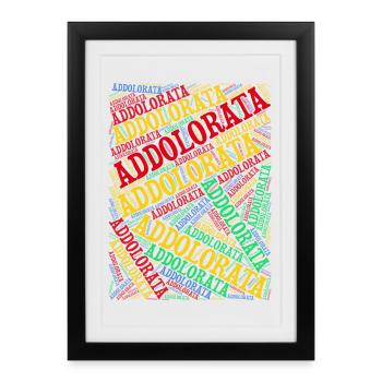 t-shirt Addolorata t-shirt nuage de mots - Affiche encadrée (27 × 37 cm) - noir - Devant