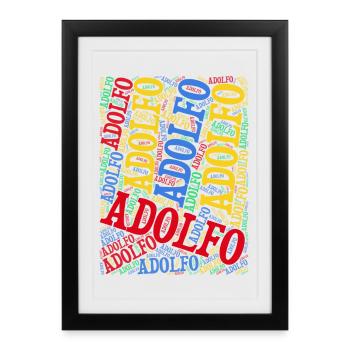 t-shirt Adolfo word cloud t-shirt gift idea - Framed poster (27 × 37 cm) - black - Front