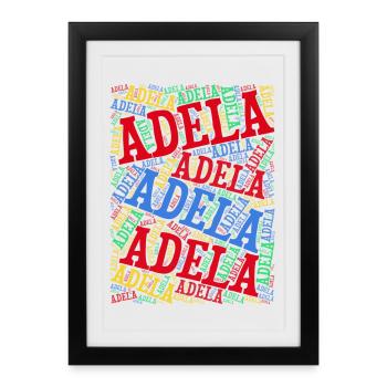 t-shirt Adela word cloud t-shirt gift idea - Framed poster (27 × 37 cm) - black - Front
