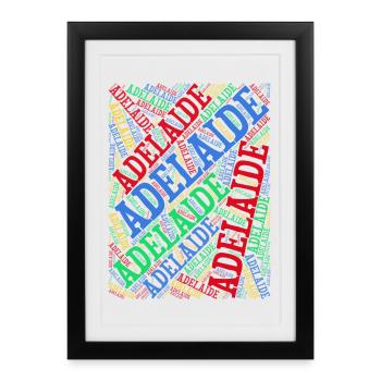 Adelaide t-shirt t-shirt word cloud gift idea - Framed poster (27 × 37 cm) - black - Front