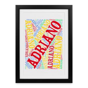 Adriano t-shirt word cloud t-shirt gift idea - Framed poster (27 × 37 cm) - black - Front