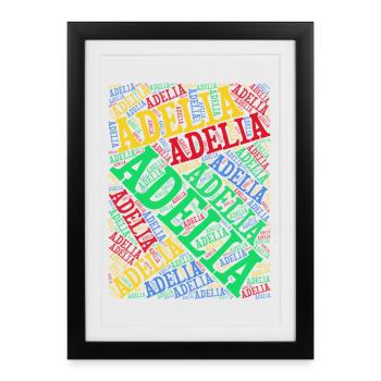 Adelia word cloud t-shirt t-shirt gift idea - Framed poster (27 × 37 cm) - black - Front