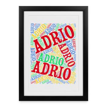 t-shirt Adrio word cloud t-shirt gift idea t-shirt - Framed poster (27 × 37 cm) - black - Front