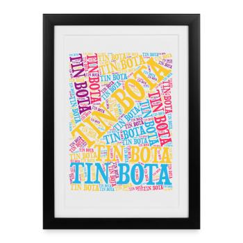 t-shirt tin bota nuage de mots Emilia Romagna - Affiche encadrée (27 × 37 cm) - noir - Devant