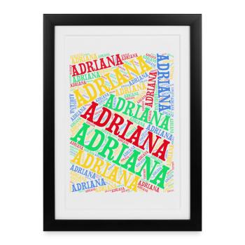 t-shirt Adriana t-shirt word cloud gift idea - Framed poster (27 × 37 cm) - black - Front