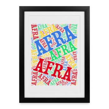 t-shirt Afra word cloud t-shirt gift idea t-shirt - Framed poster (27 × 37 cm) - black - Front