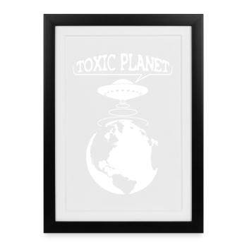 Toxic Planet - OVNI écologie - Affiche encadrée (27 × 37 cm) - noir - Devant
