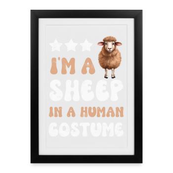 Moutons Moutons - Affiche encadrée (27 × 37 cm) - noir - Devant