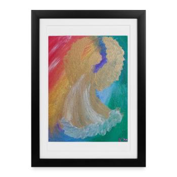 Rainbow Angel - Angel of Harmony - Angel Image - Affiche encadrée (27 × 37 cm) - noir - Devant