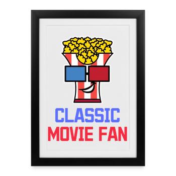 Popcorn Statement Cinéma Night Movies Binge Watching - Affiche encadrée (27 × 37 cm) - noir - Devant