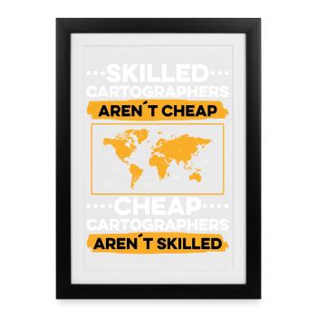 Conception cartographique - Affiche encadrée (27 × 37 cm) - noir - Devant