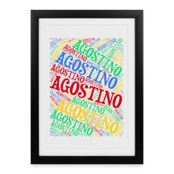 Idée cadeau Agostino t-shirt t-shirt nuage de mots - Affiche encadrée (27 × 37 cm) - noir - Devant