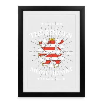 Thüringen, Meine Heimat: Mit dem Wappentier - Gerahmtes Poster (27 × 37 cm) - Schwarz - Vorne