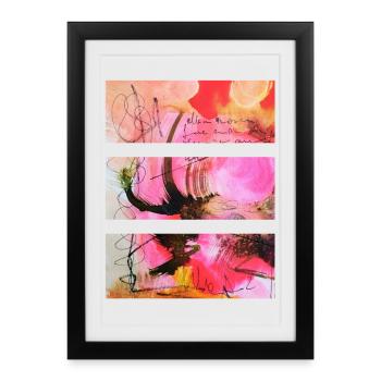 Art abstrait dans les tons roses et noirs - Affiche encadrée (27 × 37 cm) - noir - Devant