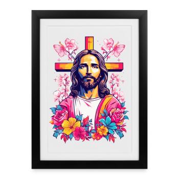 Jesus Christ - Framed poster (27 × 37 cm) - black - Front