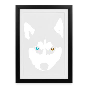 Husky Dog Siberian Husky - Framed poster (27 × 37 cm) - black - Front