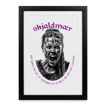 Shieldmaiden - Norse Viking Warrior SW - Framed poster (27 × 37 cm) - black - Front