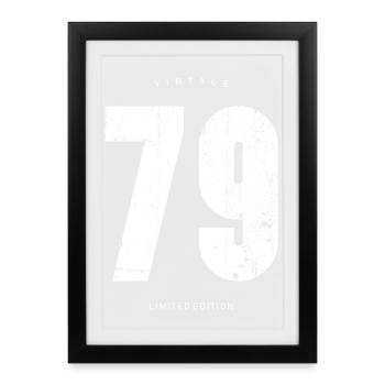 T-shirt vintage 79 en édition limitée - Affiche encadrée (27 × 37 cm) - noir - Devant
