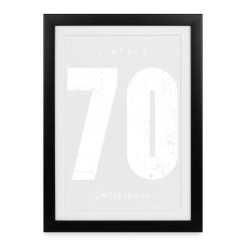 70er Jahre Vintage Fette Typografie - Gerahmtes Poster (27 × 37 cm) - Schwarz - Vorne