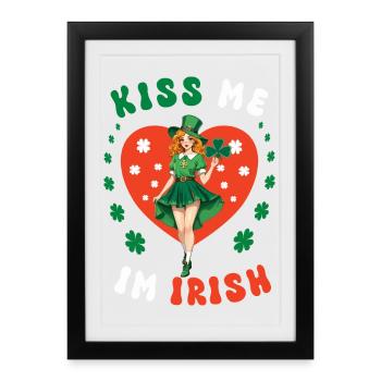 Kiss me, I'm Irish - Framed poster (27 × 37 cm) - black - Front