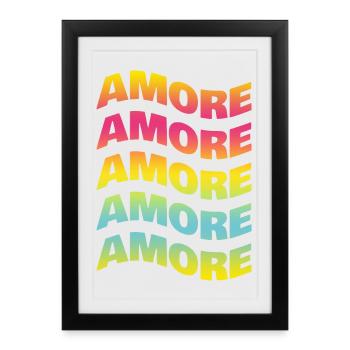 t shirt love Liebe love t-shirt gift idea - Framed poster (27 × 37 cm) - black - Front