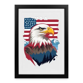 Bald eagle - Framed poster (27 × 37 cm) - black - Front