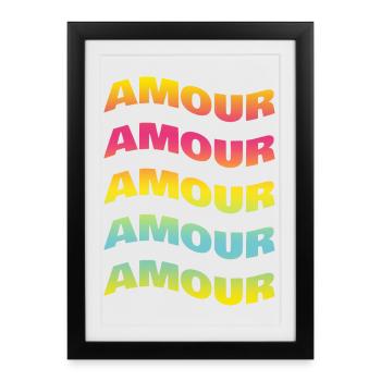 t-shirt amour love love Liebe t-shirt gift - Framed poster (27 × 37 cm) - black - Front