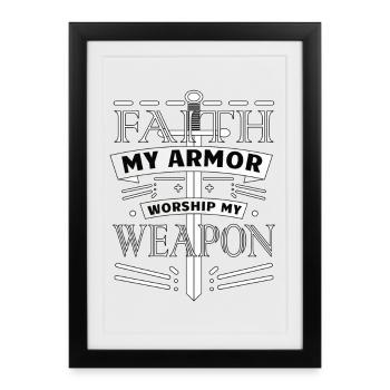 Faith and Worship - Framed poster (27 × 37 cm) - black - Front