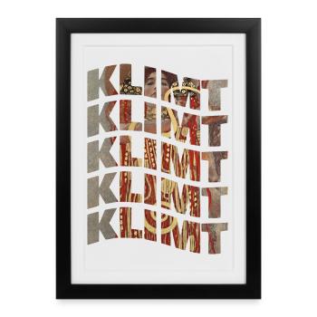 Klimt wave effect t-shirt - Framed poster (27 × 37 cm) - black - Front