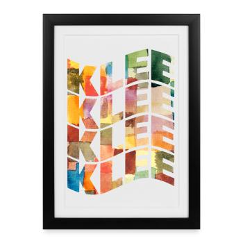Paul Klee text wave effect t-shirt - Framed poster (27 × 37 cm) - black - Front