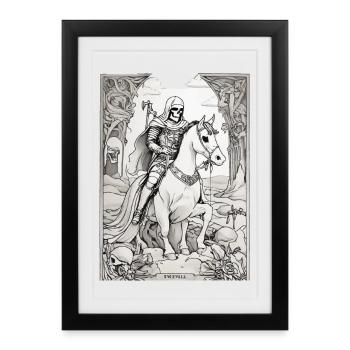 Death Rider Tarot Illustration - Framed poster (27 × 37 cm) - black - Front