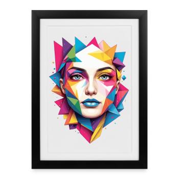 Art du visage moderne - Affiche encadrée (27 × 37 cm) - noir - Devant