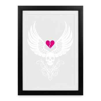 Skull Broken Heart Anti Valentine's Day - Framed poster (27 × 37 cm) - black - Front